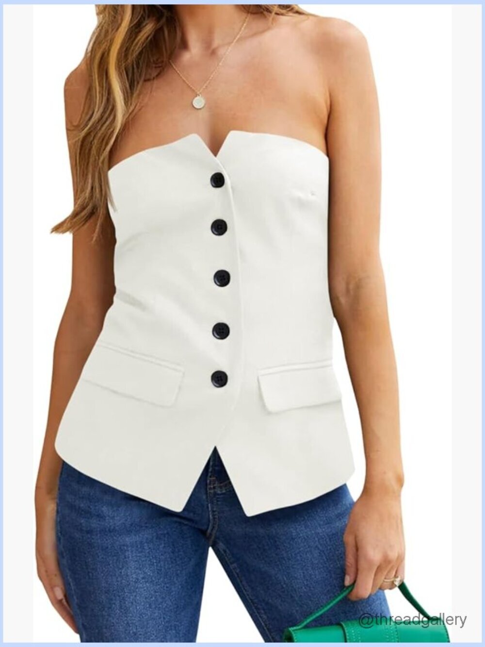 Sleeveless Notched Neck Tube Blazer Vest Fitted Work Blazer Vest
